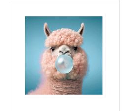 Alpaca Blowing Bubble Gum