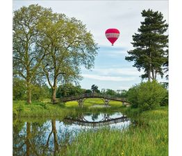 Hot Air Balloon Over The Chinese Bridge At Croome