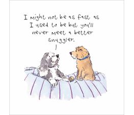 Two Dogs Talking To Each Other On A Bed