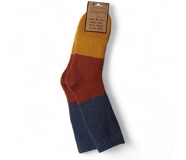 Jess &amp; Lou - Colour Block Men's Socks - Gold/Rust/Navy