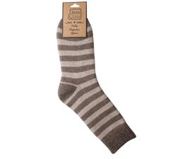 Jess &amp; Lou - Stripe Cosy Socks - Cappuccino