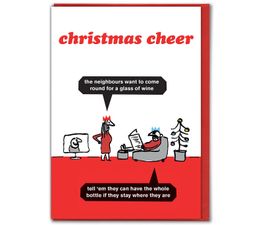 Christmas Card - Christmas Cheer Bottle Of Wine
