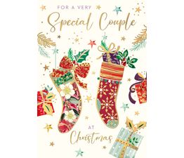 Christmas Card - Two Hanging Stockings