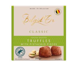Belgid'Or - Belgian Cocoa Dusted Truffles with Pistachio Pieces 200g
