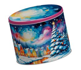 Ore Liete - Fantasy Christmas Village Gift Tin with Panettone