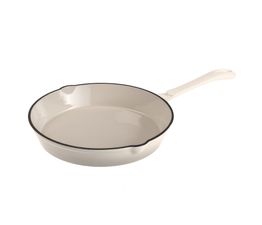 Simply Home - 25cm Cast Iron Round Frypan Cream