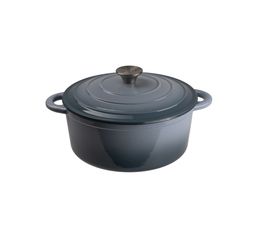 Simply Home - 26cm Cast Iron Round Casserole Sea Salt Blue