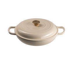 Simply Home - 30cm Cast Iron Shallow Casserole Cream