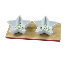 Joe Davies - 2 Star Dishes On Wood Tray