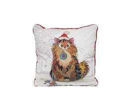 Joe Davies - Xmas Bug Art Ginger Cat Cushion