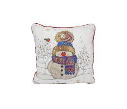 Joe Davies - Xmas Bug Art Snowman Cushion