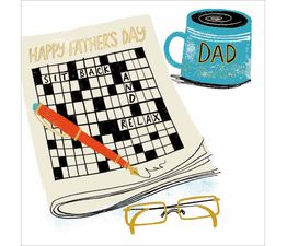 Fathers Day Card - Crossword Puzzle and Pen