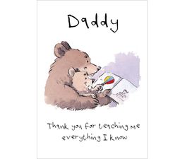 Fathers Day Card - Daddy Reading To Baby Bear