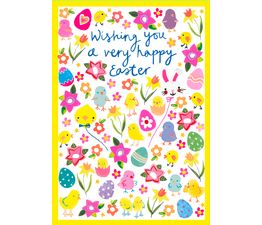 Easter Card - Chicks And Eggs Wishing You A Very Happy Easter