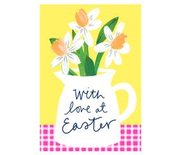 Easter Card - Daffodils Jug With Love At Easter