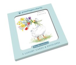 Easter Card - Duck Holding A Sprig Of Flowers