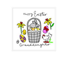 Easter Card - Grand Daughter Happy Easter Egg Basket Parade