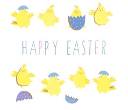 Easter Card - Happy Easter Chicks