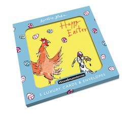 Easter Card - Juggling Chicken With Dog With Cracked Egg