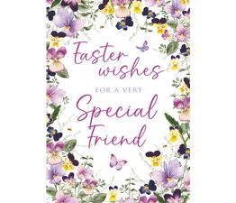 Easter Card - Pansies Border Design