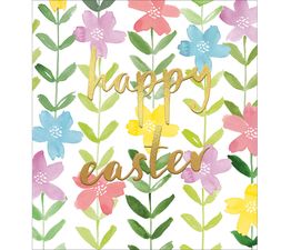 Easter Card - Strings Of Colourful Flowers