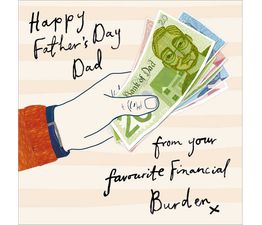 Fathers Day Card - Man Holding Money Note
