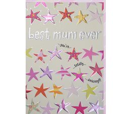 Mothers Day Card - Best Mum Ever Stars