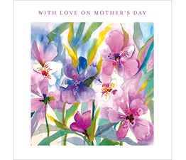Mothers Day Card - Bright Iris Flowers