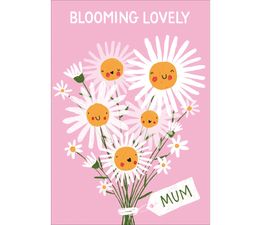 Mothers Day Card - Bunch Of Daisies With Faces