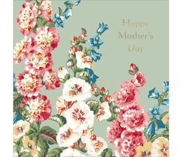 Mothers Day Card - Hollyhocks