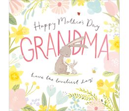 Mothers Day Card - Mum And Baby Rabbit