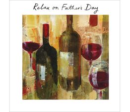 Fathers Day Card - Red Wine Bottles and Glasses
