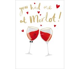 Valentines Day Card - Wine Glasses In Love