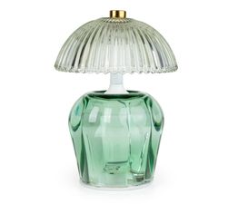 Candlelight - Green Vintage Ridged Glass LED Table Lamp