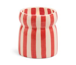 Paddywax - Cabana Red Striped Ceramic Candle Hibiscus Bay