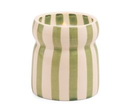 Paddywax - Cabana Sage Striped Ceramic Candle - Bora Bora