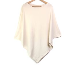 Peace Of Mind - Cream Recycled Poly/Viscose Blend Fine Knitted Poncho