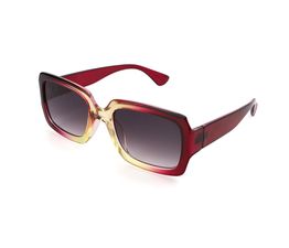Peace Of Mind - Red/Lemon Ombre Square Frame Recycled Polycarbonate Sunglasses
