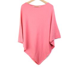 Peace Of Mind - Rose Pink Poly/Viscose Blend Fine Knitted Poncho