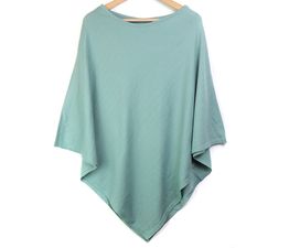 Peace Of Mind - Seafoam Green Recycled Poly/Viscose Blend Fine Knitted Poncho