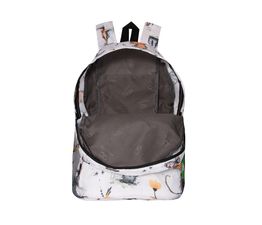 Eco Chic - Lightweight Foldable Mini Backpack White Whimsy Cats