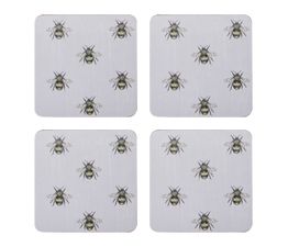 Creative Tops - Bee Print Pack of 4 Premium Coasters