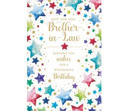 Brother in law Multi Stars Greetings Card