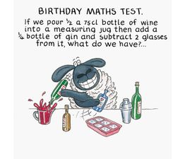 Maths Test Birthday Card