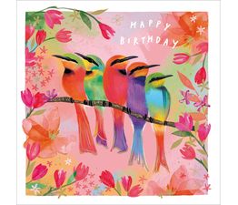 Five Little Birdies Greetings Card
