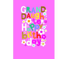 Granddaughter Pink Floral Greetings Card