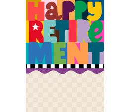 Happy Retirement Checkered Greetings Card