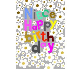 Niece Birthday/Floral Daisies Greetings Card