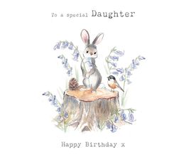 Rabbit and Bluebells Greetings Card