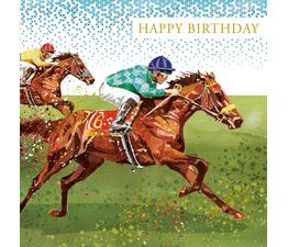 Race Horse Greetings Card